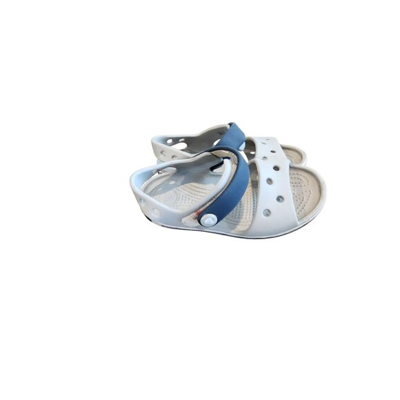 Crocs Toddler Boys White & Blue Sandals Size 6/7 - Picture 1 of 3